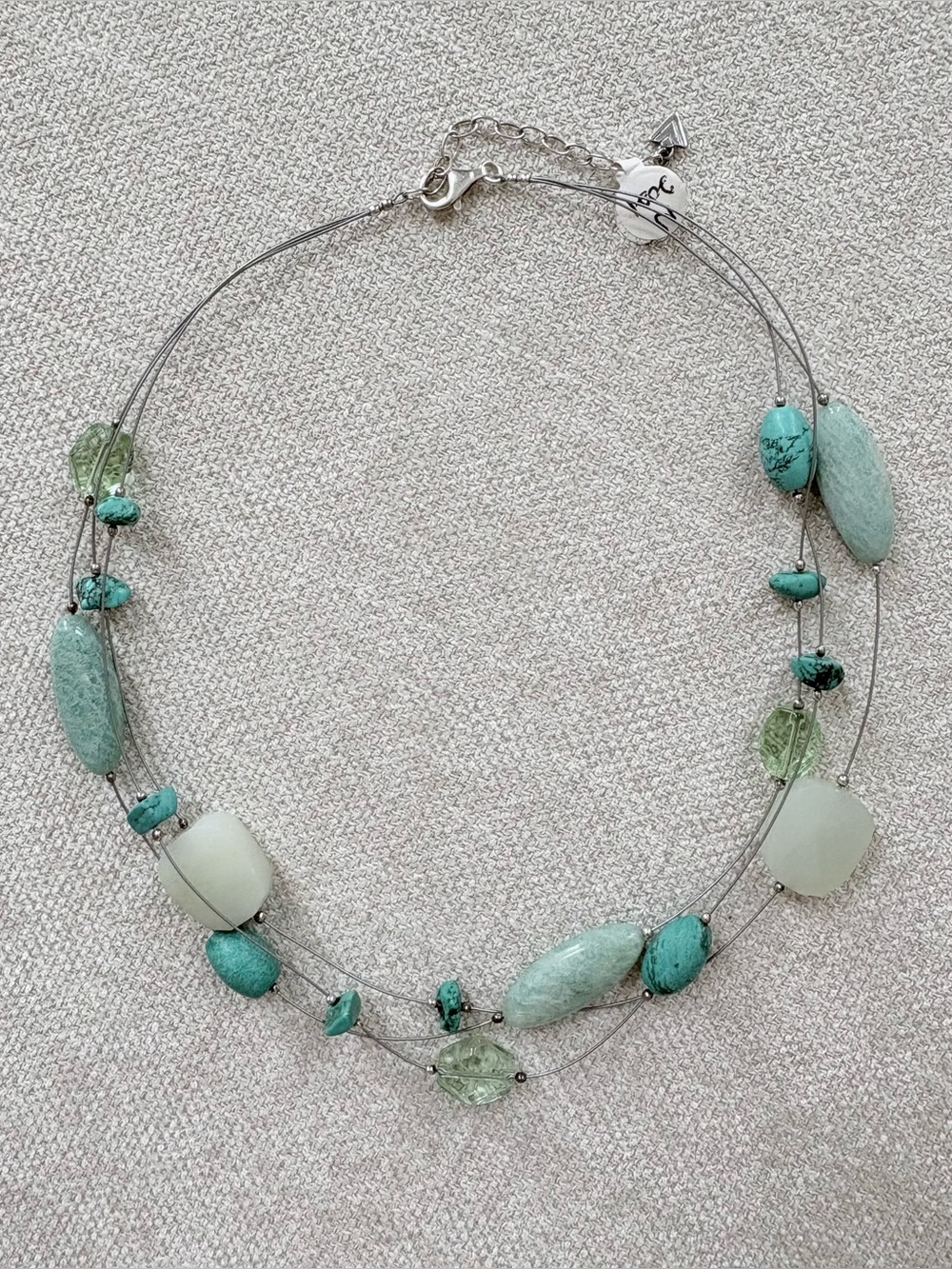 SILPADA Silver Serpentine, Amazonite & Howlite Glass Wire Necklace, N2021